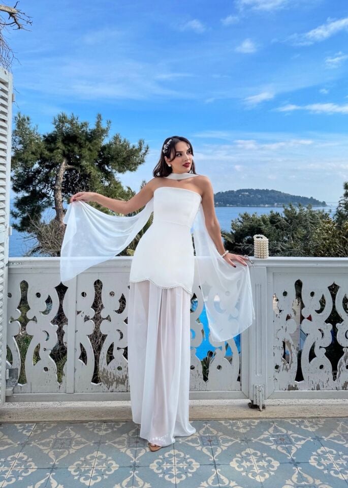 3125 ŞİFON ELBİSE PİNK - PEMBE