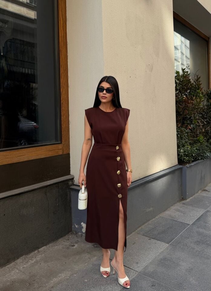 3131 ELBİSE BROWN - KAHVE