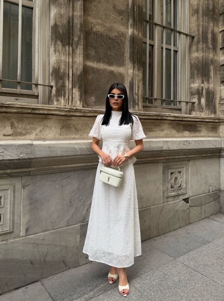 ŞİFONLU ELBİSE WHİTE - BEYAZ