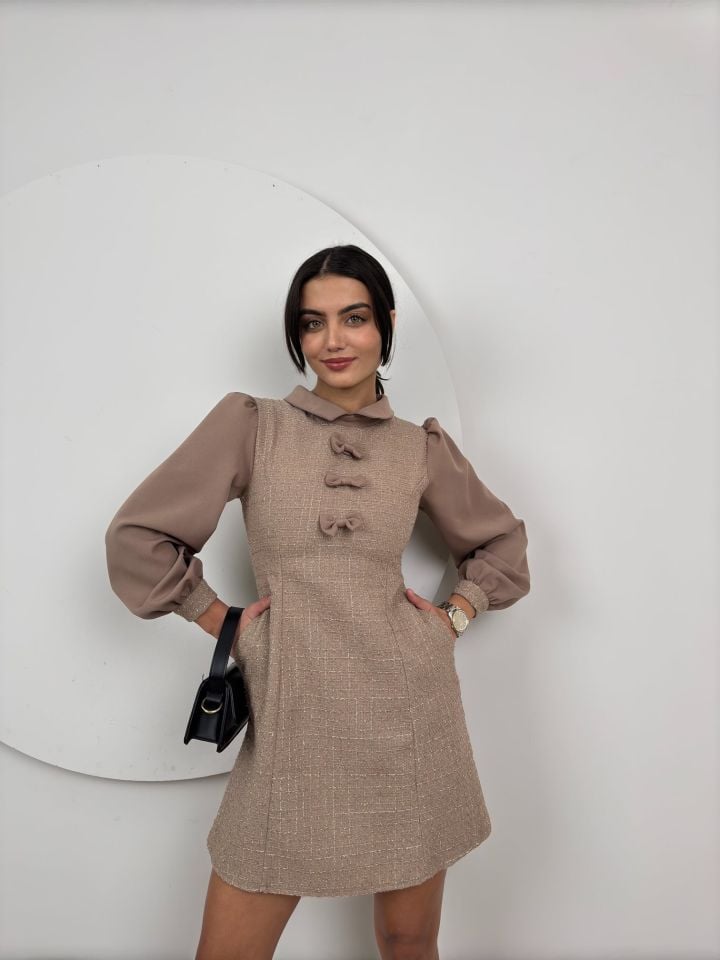 1025 SİMLİ ŞANEL ELBİSE STONE - TAŞ