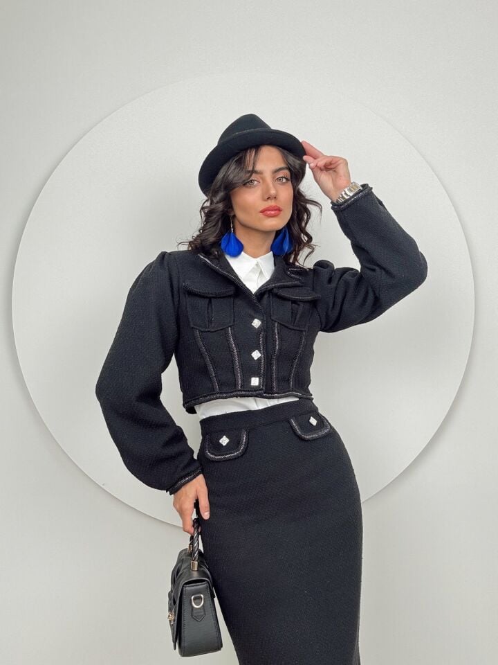 1027 TWEET ETEK YIRTMAÇLI TAKIM BLACK - SİYAH