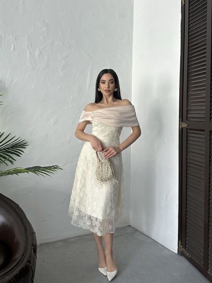 3136 ELBİSE DANTELİ STONE - TAŞ