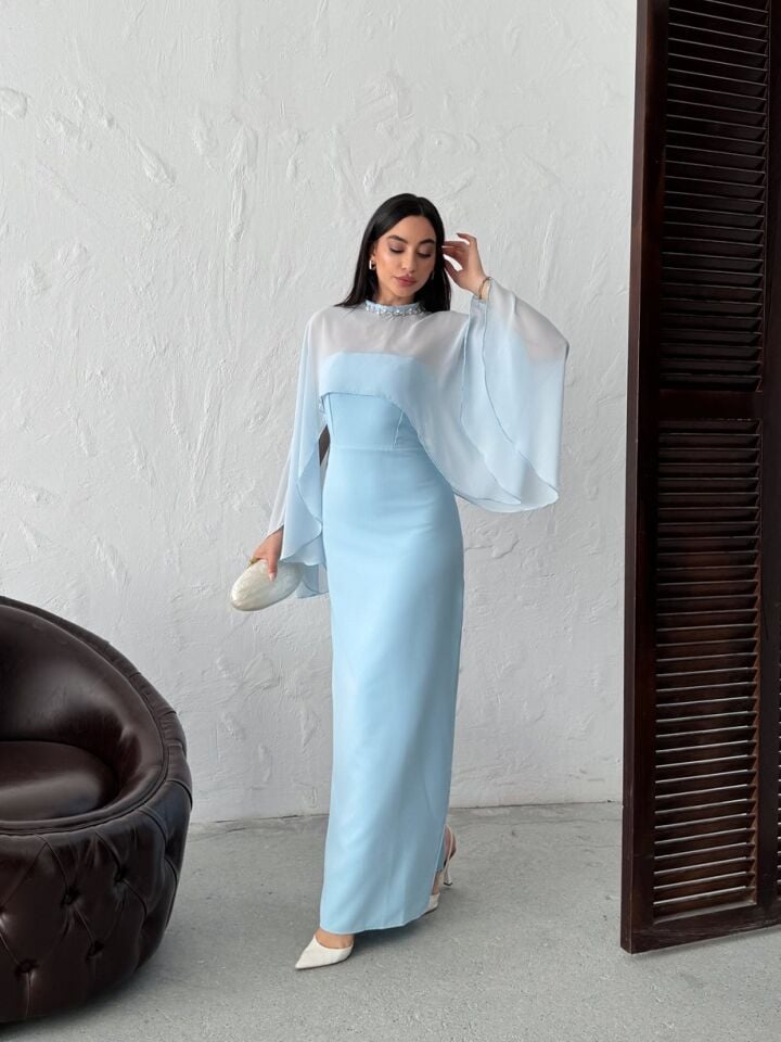 3071 TÜL ELBİSE BLUE - MAVİ