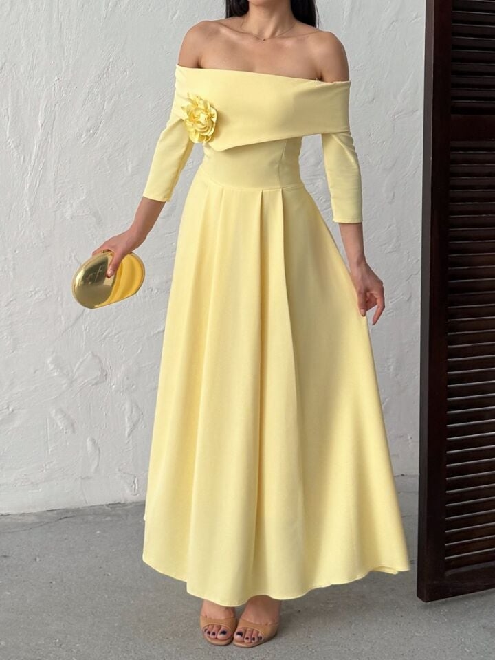 3073 ELBİSE YELLOW - SARI