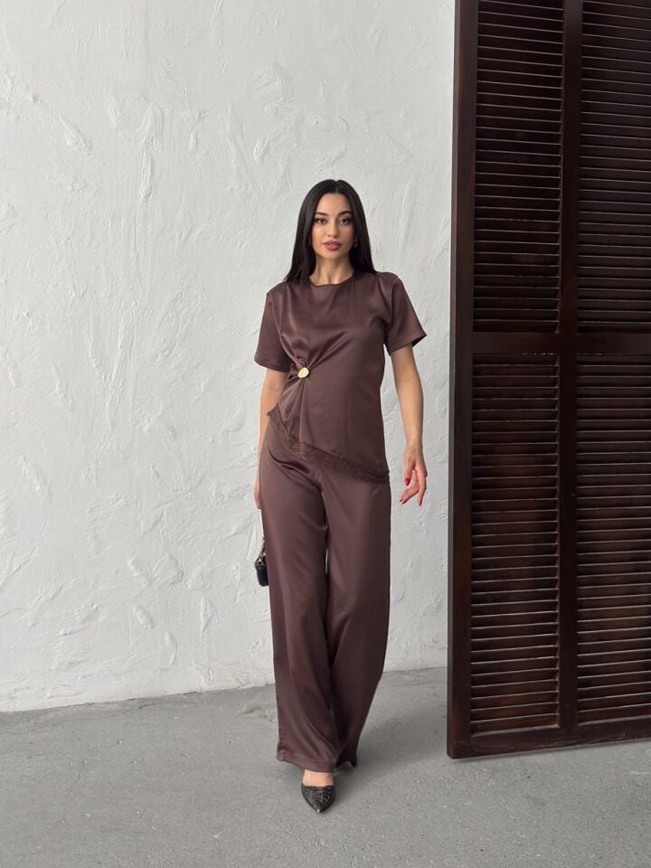 3144 SATEN TAKIM BROWN - KAHVE