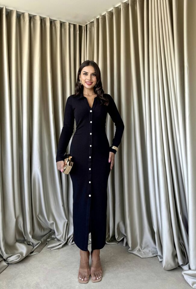 3047 ELBİSE BLACK - SİYAH