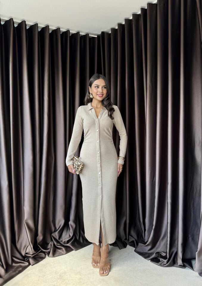 3047 ELBİSE MİNK - VİZON