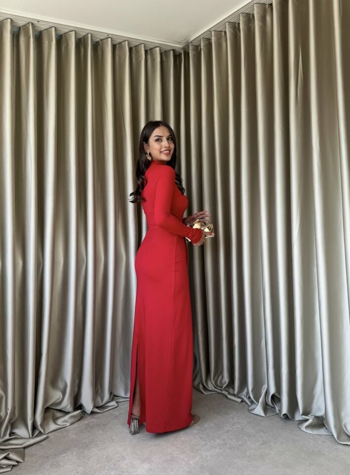 3072 ELBİSE RED - KIRMIZI