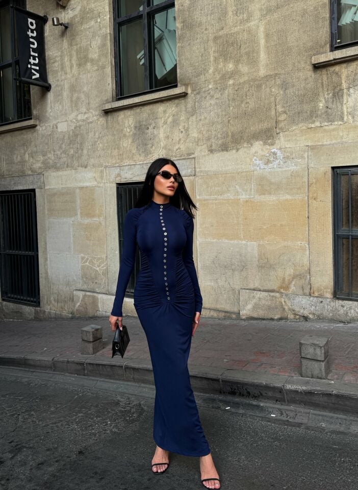 3080 ELBİSE NAVY BLUE - LACİVERT