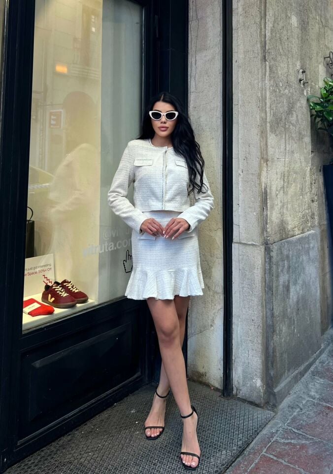 3091 TAŞLI TAKIM ECRU - EKRU