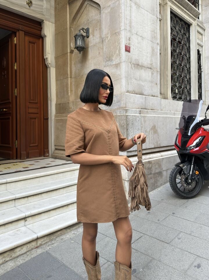 3102 SUET ELBİSE TABA