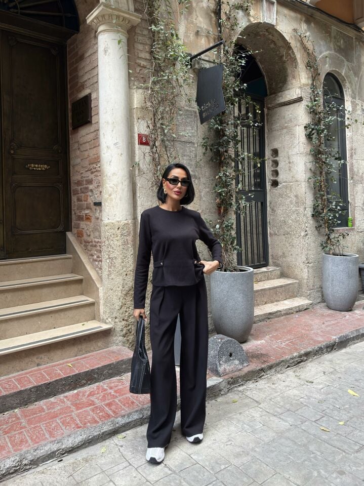 3107 DÜĞMELİ TAKIM BLACK - SİYAH