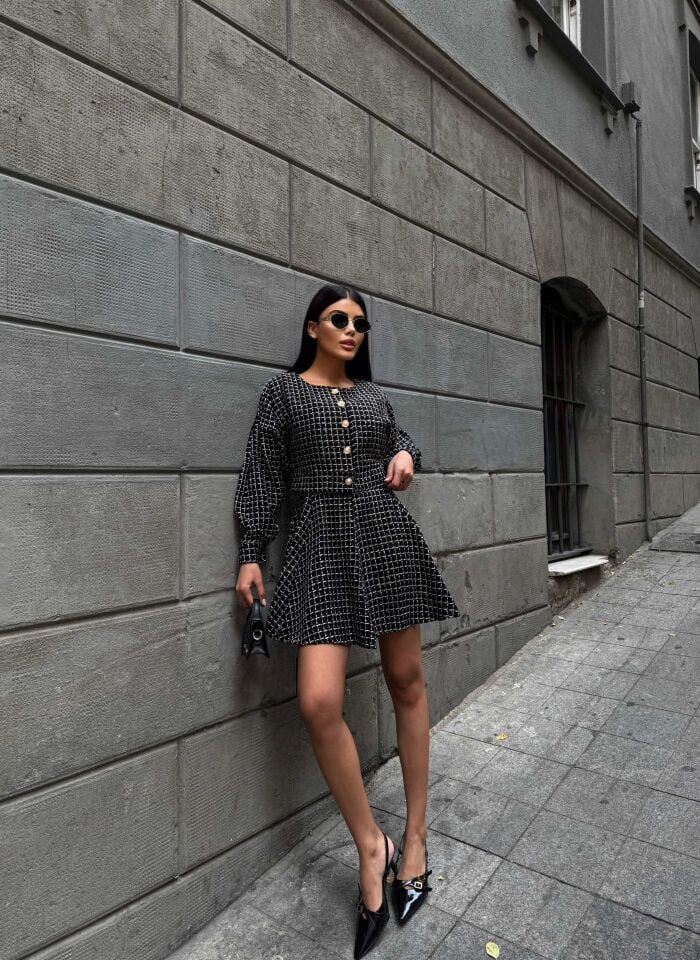 3078 CHANEL TAKIM ELBİSE BLACK - SİYAH