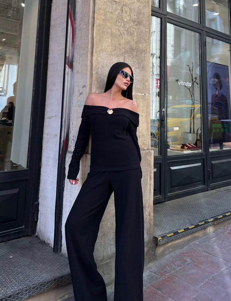 3110 PANTALONLU TRİKO TAKIM BLACK - SİYAH