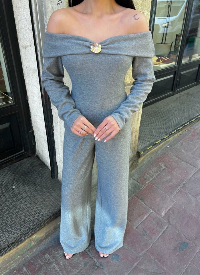 3110 PANTALONLU TRİKO TAKIM GRAY - GRİ