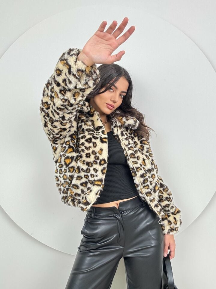 1070 LEOPAR KÜRK LEOPAR KAHVE