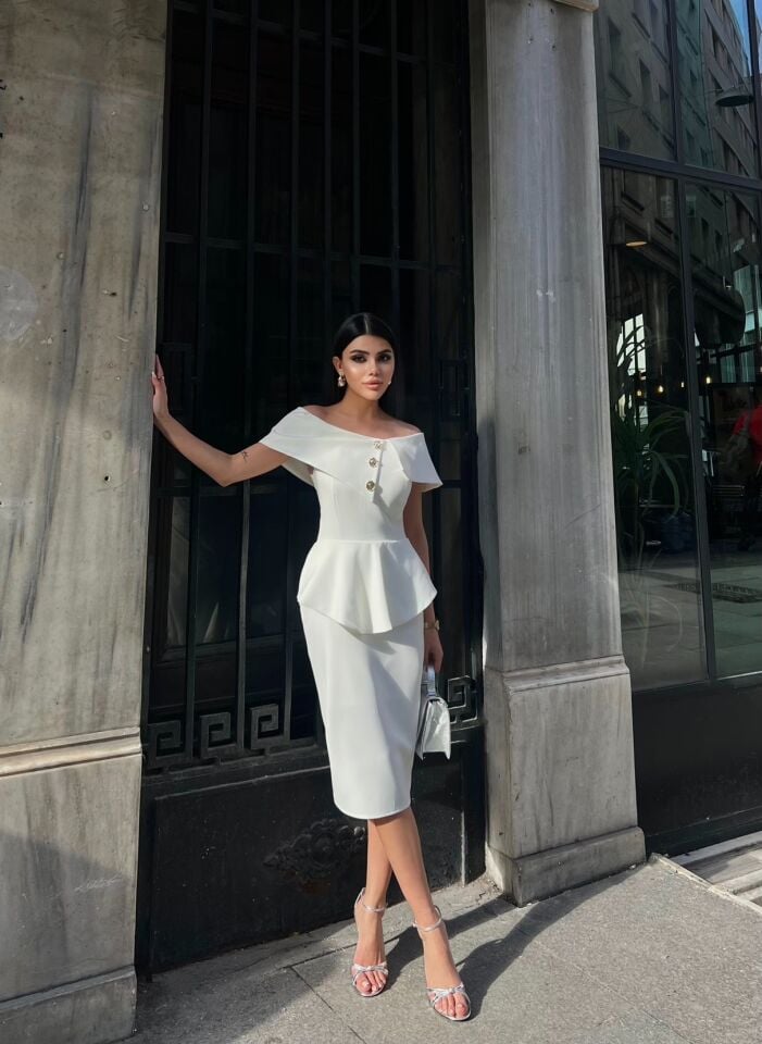 3075 ELBİSE WHİTE - BEYAZ