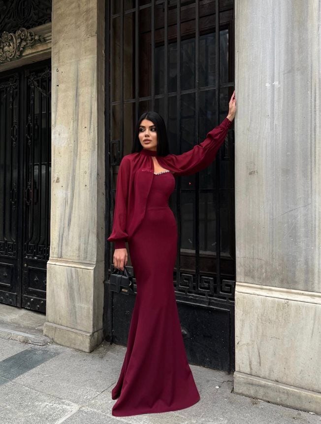 3122 TÜLLÜ ELBİSE BLACK - SİYAH